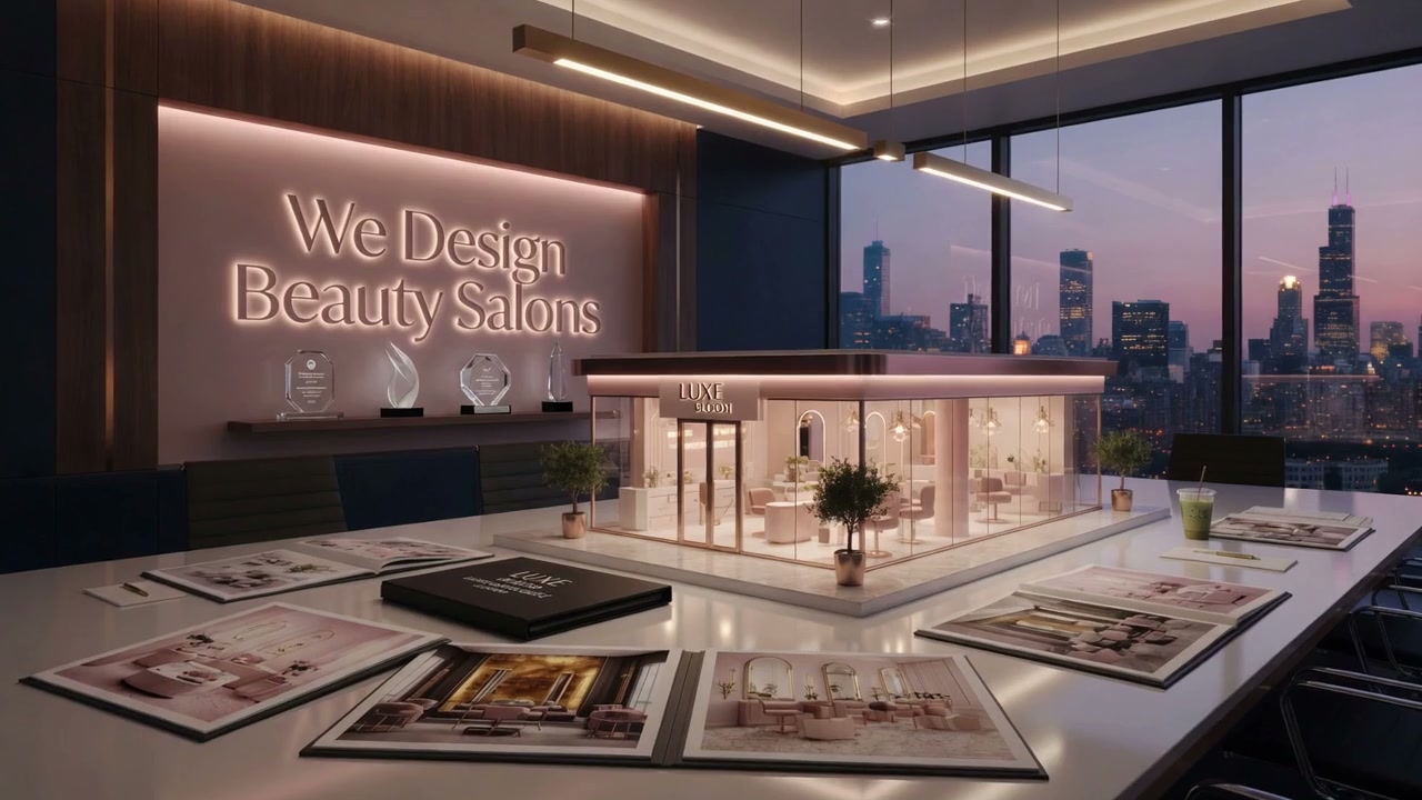 We Design Beauty Salons design office - luxury salon 3D model review